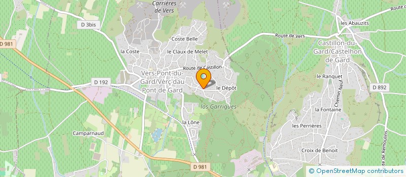 localisation de l'entreprise OASIS SANTE  VERS-PONT-DU-GARD