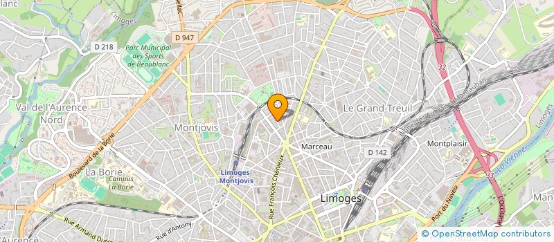localisation de l'entreprise OASIS YOGA STUDIO à LIMOGES