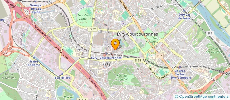 localisation de l'entreprise OBI à EVRY-COURCOURONNES