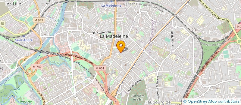 localisation de l'entreprise OBI ONE IMMOBILIER à LA MADELEINE