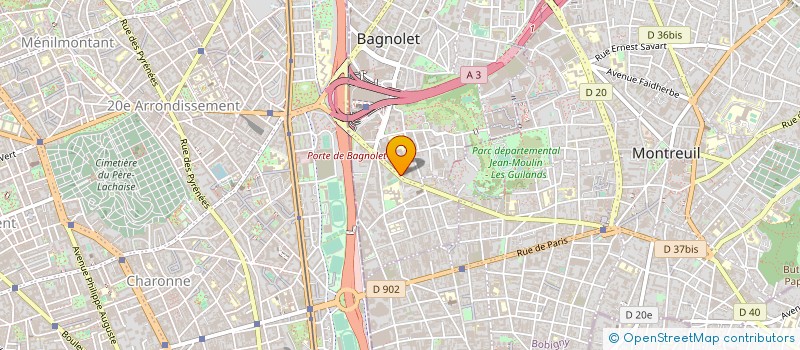 localisation de l'entreprise OBIM à BAGNOLET