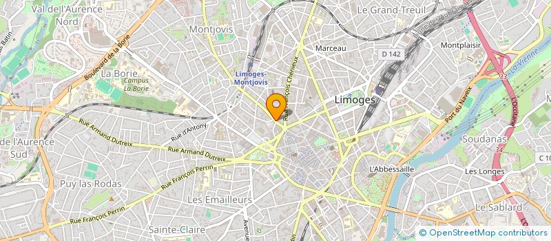 localisation de l'entreprise OBJECTIF 87 à LIMOGES
