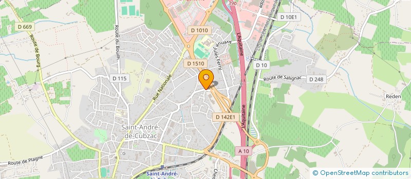 localisation de l'entreprise OCCAS'PNEUS 33 à SAINT-ANDRE-DE-CUBZAC