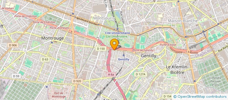 localisation de l'entreprise OCEA ORGANISATION COORDINATION ETUDE ET ARCHITECTURE  GENTILLY