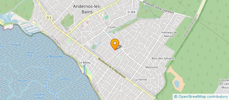 localisation de l'entreprise OCEOBOIS à ANDERNOS-LES-BAINS
