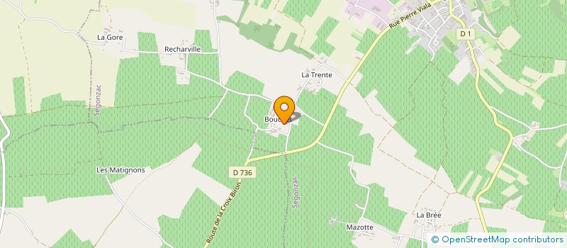 localisation de l'entreprise OCTAVE BREDON COURTIER à SEGONZAC