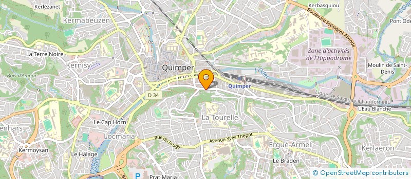 localisation de l'entreprise ODA - ONLINE DESIGN & INTERIOR ARCHITECTURE à QUIMPER