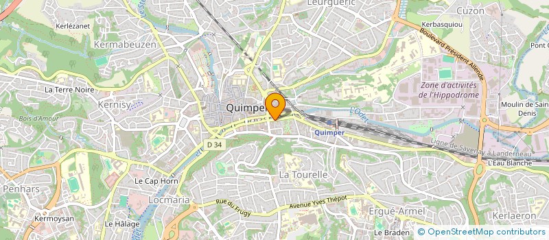 localisation de l'entreprise ODET  QUIMPER