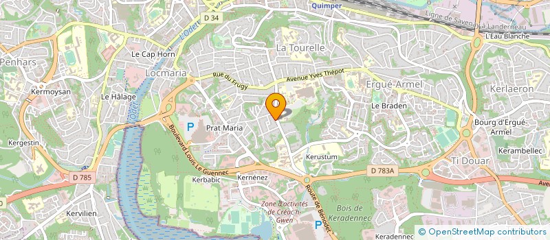 localisation de l'entreprise ODET BOWLING CLUB  PLUGUFFAN