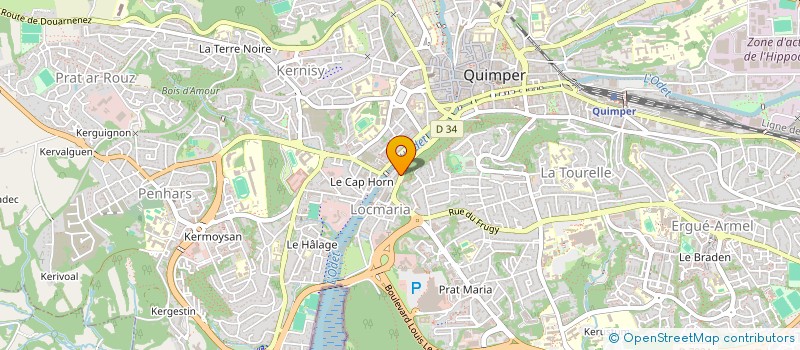 localisation de l'entreprise ODET BOWLING CLUB KEMPER à QUIMPER