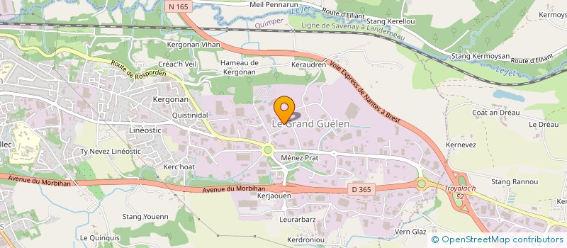 localisation de l'entreprise ODET MENUISERIE ET CONSTRUCTION BOIS à QUIMPER