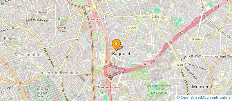 localisation de l'entreprise ODI 'SYS à BAGNOLET