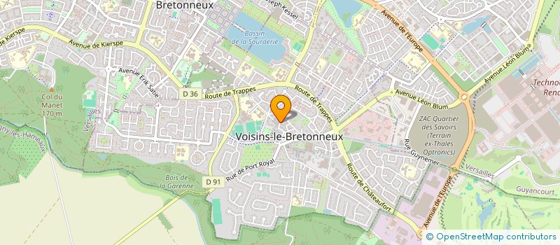 localisation de l'entreprise ODILE COIFFURE à VOISINS-LE-BRETONNEUX