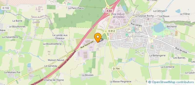 localisation de l'entreprise ODIS à SAINT-AUBIN-DU-CORMIER