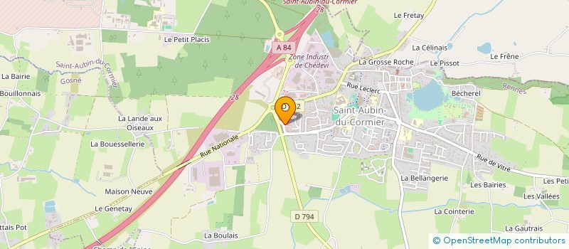 localisation de l'entreprise ODONA, LA MAISON DU BIEN-ETRE  SAINT-AUBIN-DU-CORMIER