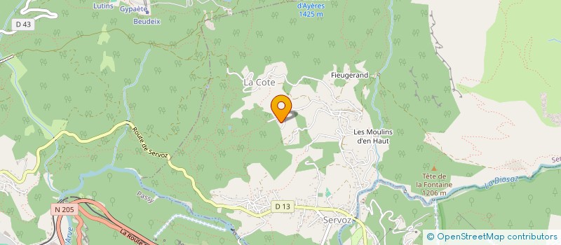 localisation de l'entreprise ODYSSEE MONTAGNE SARL  SERVOZ