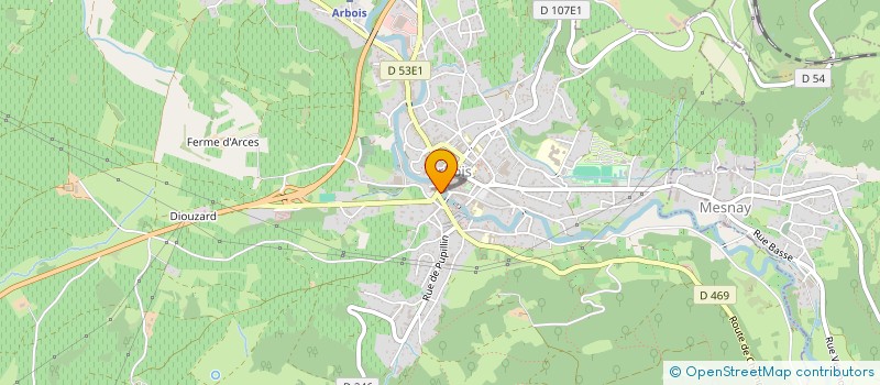 localisation de l'entreprise OFFICE DE TOURISME D ARBOIS VIGNES ET VILLAGES PAYS DE LOUIS PASTEUR  ARBOIS
