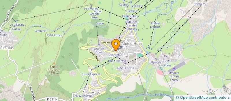 localisation de l'entreprise OFFICE DE TOURISME DE L'ALPE D'HUEZ à HUEZ
