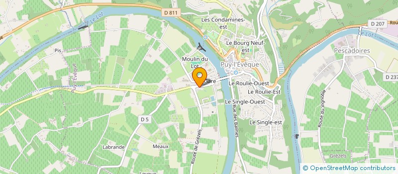 localisation de l'entreprise OFFICE DE TOURISME INTERCOMUNAL VALLEE DU LOT ET DU VIGNOBLE  PUY-L'EVEQUE