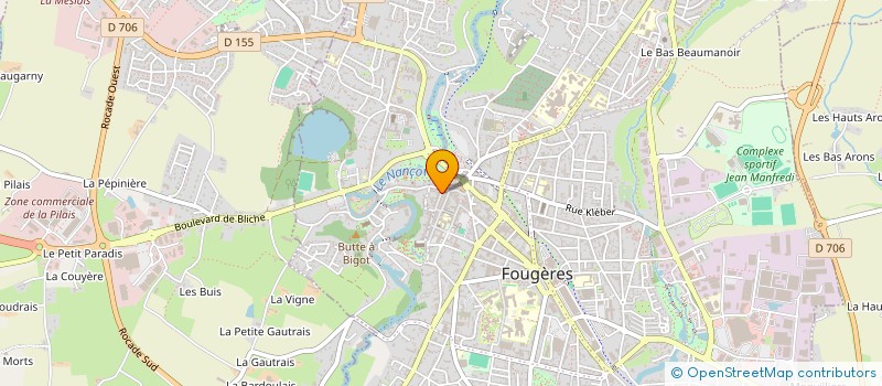 localisation de l'entreprise OFFICE DE TOURISME SYNDICAT D'INITIATIVE DE FOUGERES  FOUGERES