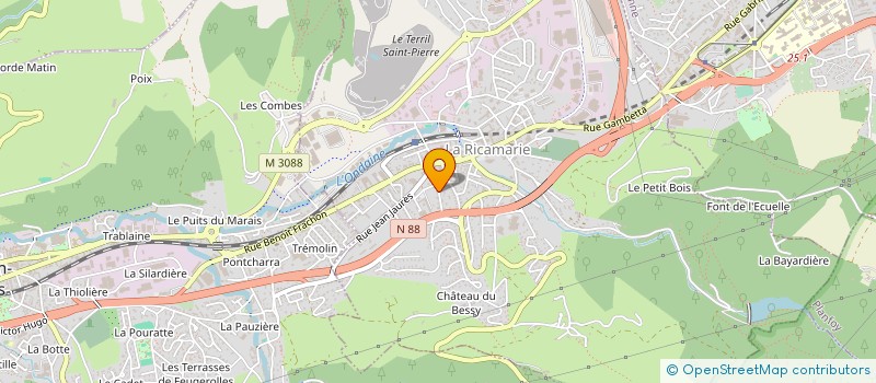 localisation de l'entreprise OFFICE FOREZ GESTION ARTISANAT ET METIER à LA RICAMARIE