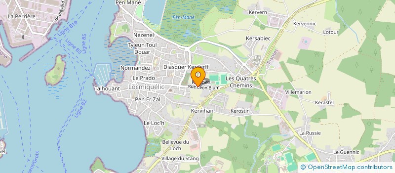 localisation de l'entreprise OFFICE INTERCOMMUNAL DES SPORTS 'BLAVET RIVE-GAUCHE'  LOCMIQUELIC