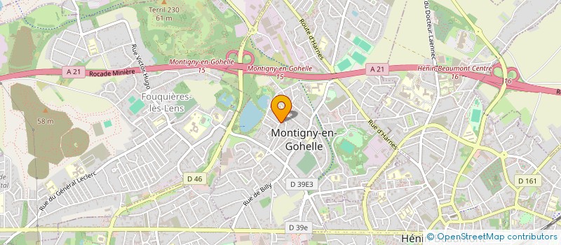 localisation de l'entreprise OFFICE MUNICIPALE DES SPORTS DE LA VILLE DE MONTIGNY EN GOHELLE  MONTIGNY-EN-GOHELLE