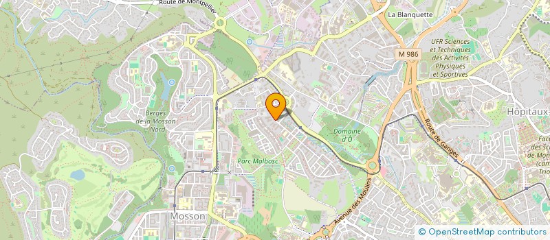 localisation de l'entreprise OFFSET ORTHO à MONTPELLIER