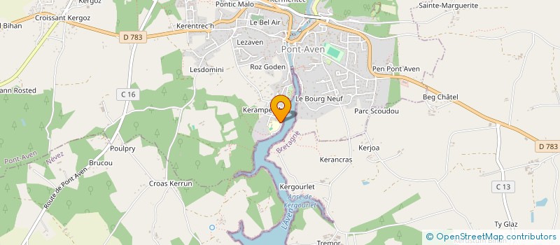 localisation de l'entreprise OGEC COLLEGE PRIVE MIXTE  PONT-AVEN