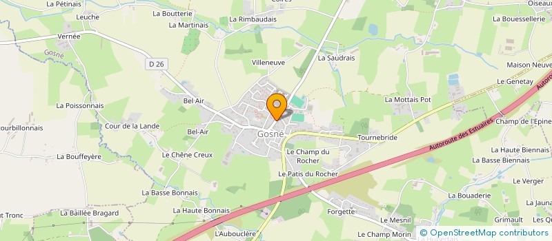 localisation de l'entreprise OGEC DE L'ECOLE JEANNE-MARIE LEBOSSE DE GOSNE  GOSNE