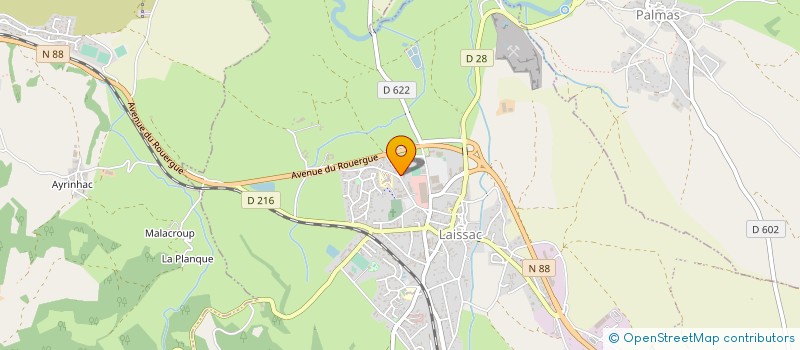 localisation de l'entreprise OGEC ECOL BON PASTEUR COLLEG SACRE COEUR  LAISSAC-SEVERAC L'EGLISE