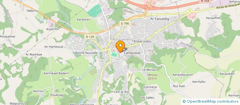 localisation de l'entreprise OGEC NOTRE DAME DE CAMPOSTAL ET GOUAREC  ROSTRENEN