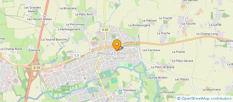 localisation de l'entreprise OGEC ST AMAND ECOLE PRIM ET MATERNELLE  NOYAL-CHATILLON-SUR-SEICHE