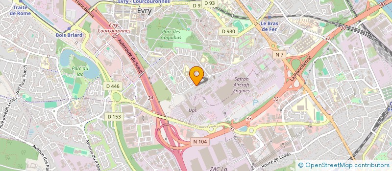 localisation de l'entreprise OJ à EVRY-COURCOURONNES