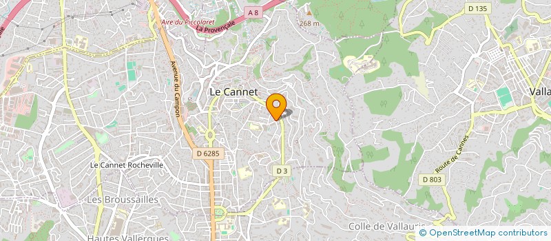 localisation de l'entreprise OLIMAR à LE CANNET