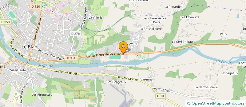 localisation de l'entreprise OLIVIER MORLAT AUTOMOBILES à LE BLANC