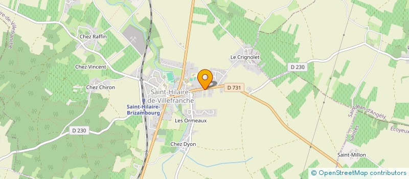 localisation de l'entreprise OLIVIER PERSUIT AMENAGEMENTS PAYSAGERS E.U.R.L.  SAINT-HILAIRE-DE-VILLEFRANCHE