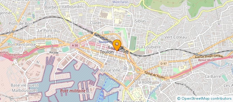 localisation de l'entreprise OLIVIER TEUMA, EMMANUEL DIDELON ET THIERRY AILLAUD, NOTAIRES, ASSOCIES D'UNE SOCIETE CIVILE PROFESSIONNELLE TITULAIRE D' à TOULON