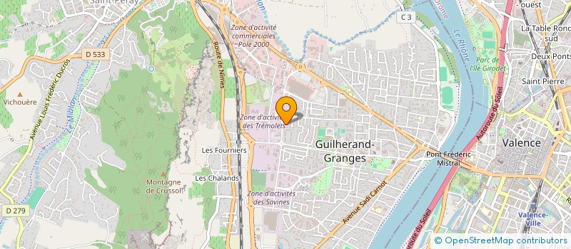 localisation de l'entreprise OLLIN MEDIA  GUILHERAND-GRANGES