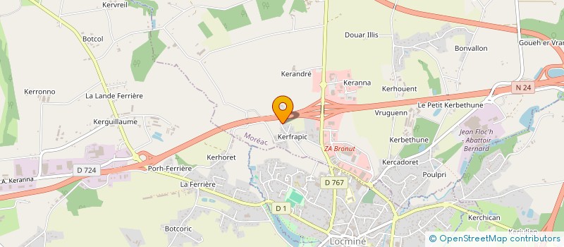 localisation de l'entreprise OLM DISTRIBUTION à MOREAC