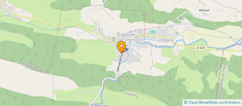 localisation de l'entreprise OLMES GRANULATS à LA BASTIDE SUR L'HERS