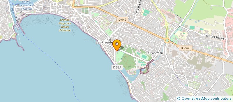 localisation de l'entreprise OLONNA SURF CLUB à LES SABLES D'OLONNE