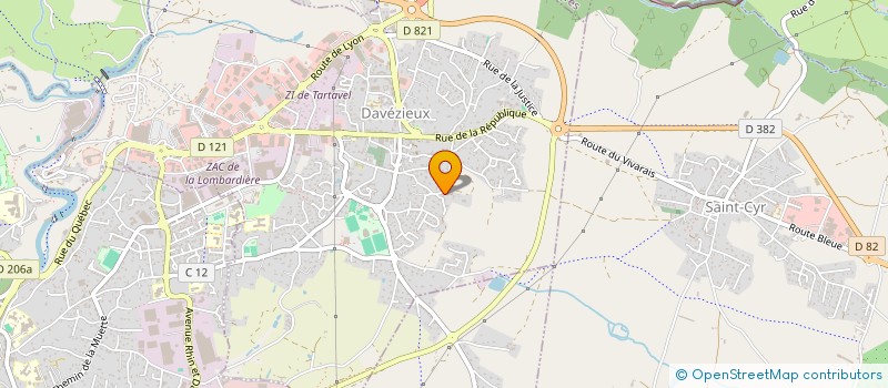 localisation de l'entreprise OLYMPELY à DAVEZIEUX