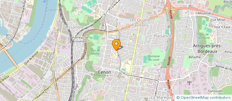 localisation de l'entreprise OLYMPIQUE PALMER CENON à CENON
