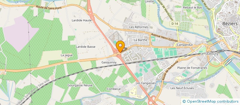 localisation de l'entreprise OLYMPIQUE PETANQUE BEZIERS  BEZIERS