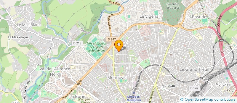 localisation de l'entreprise OMBELLE à LIMOGES