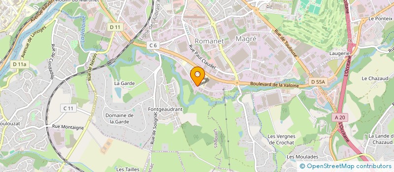 localisation de l'entreprise OMBRIS à LIMOGES