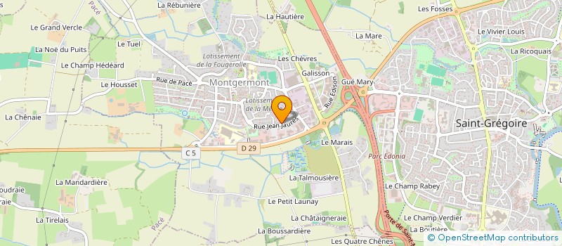 localisation de l'entreprise OMEGA à MONTGERMONT