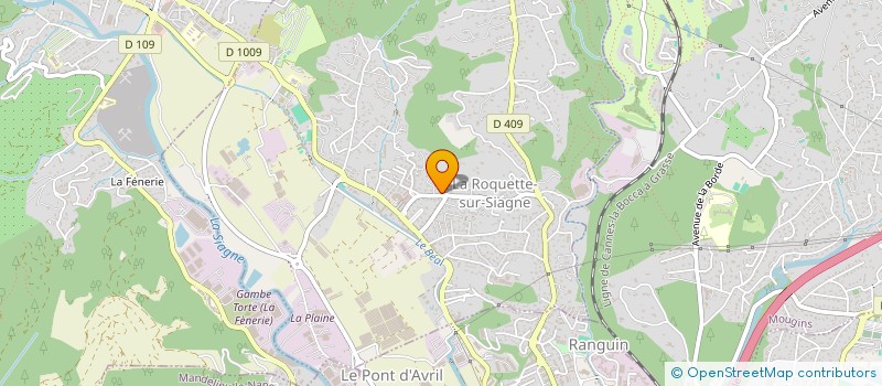 localisation de l'entreprise OMEGA à LA ROQUETTE-SUR-SIAGNE