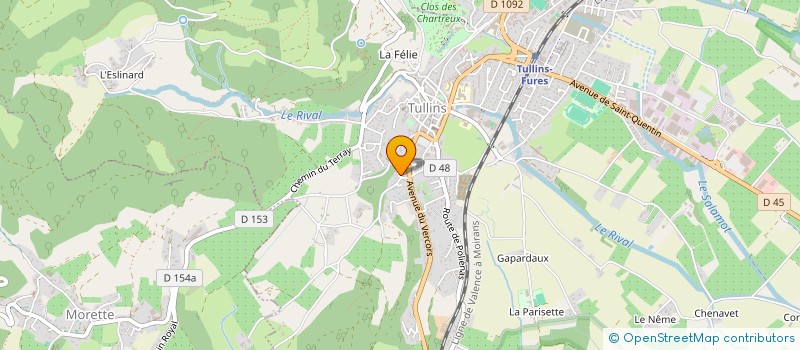 localisation de l'entreprise OMEGA BTP  TULLINS